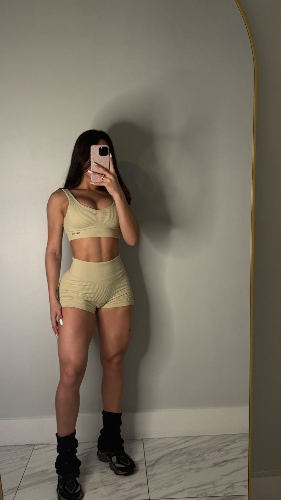 Ribbed Sport bra and short set