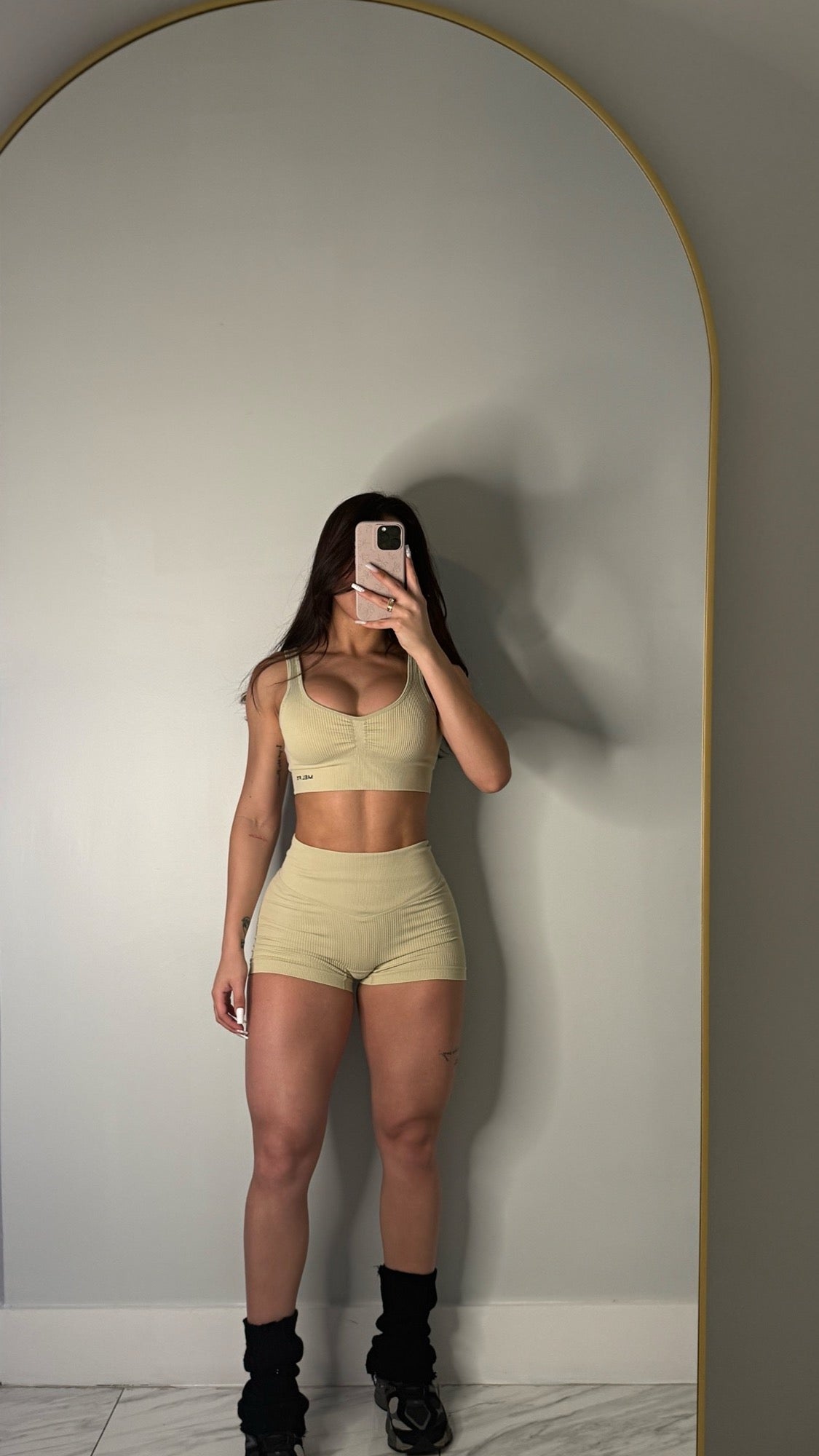 Ribbed Sport bra and short set