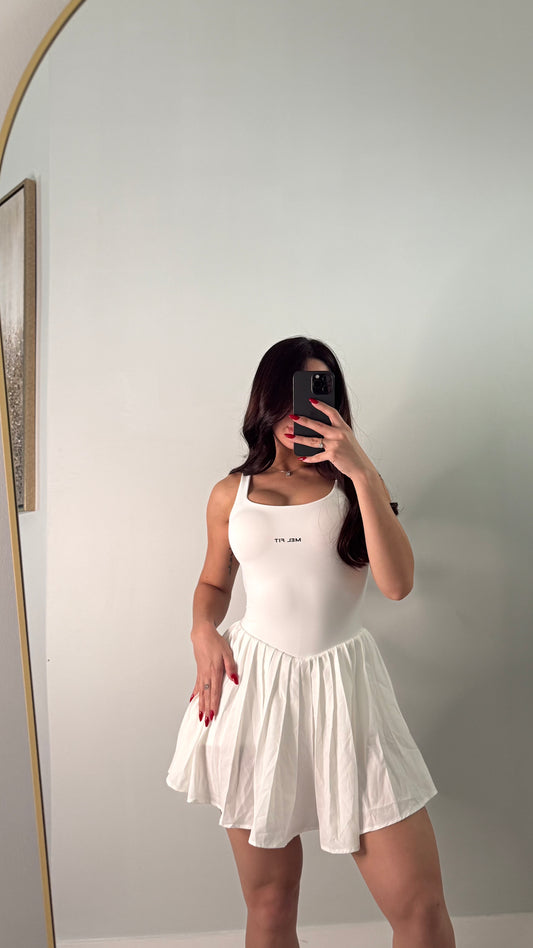 Soft Active Open-Back Pleated Tennis Dress