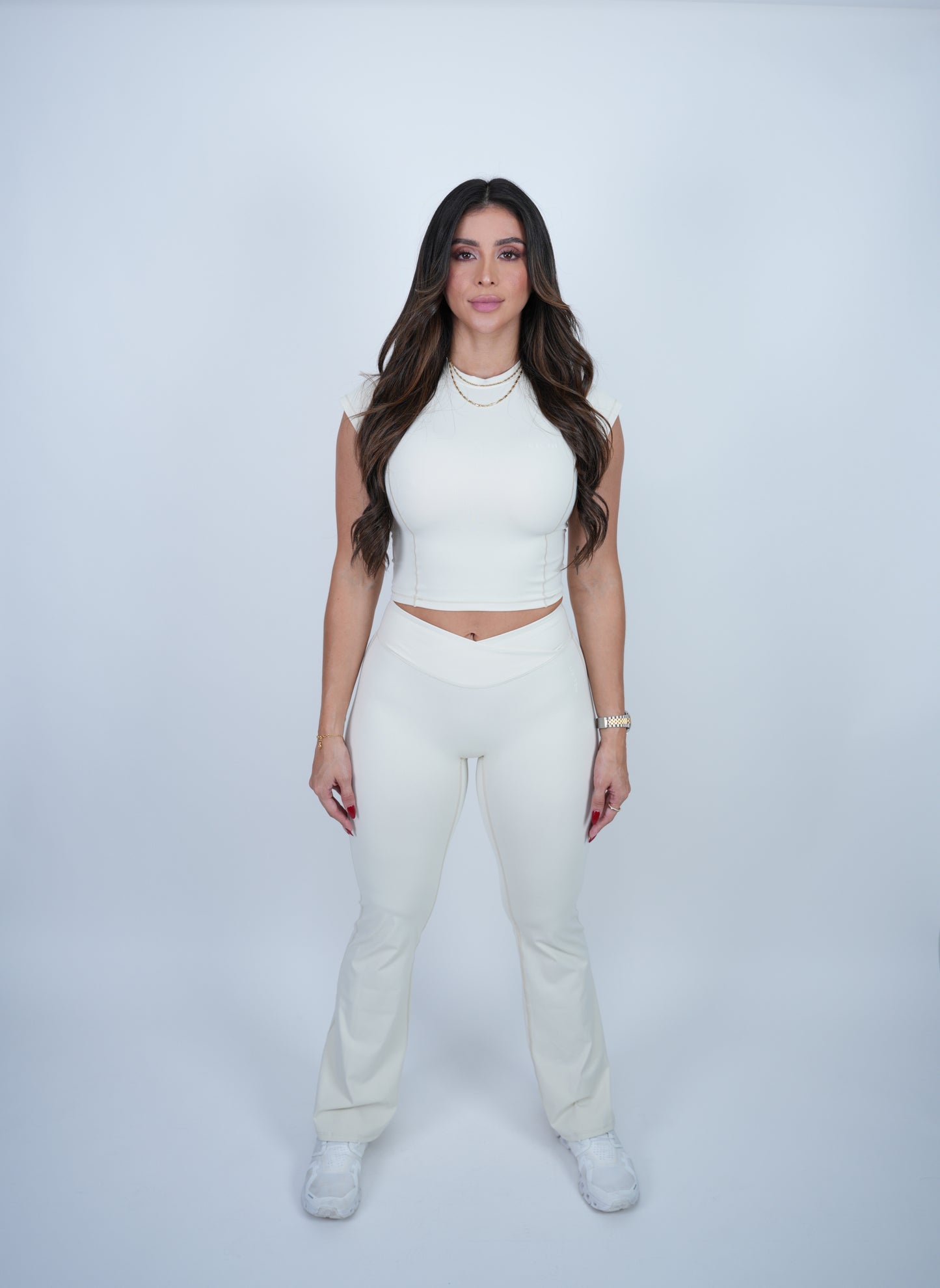 Cropped Tee and Flare Pant Set