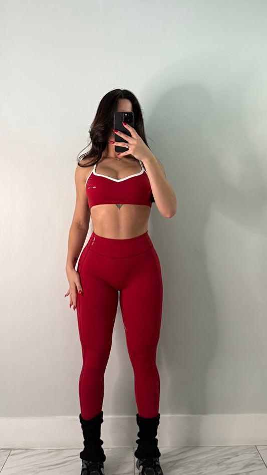 Soft Active Sweetheart-Neck Sports Bra & Leggings Set
